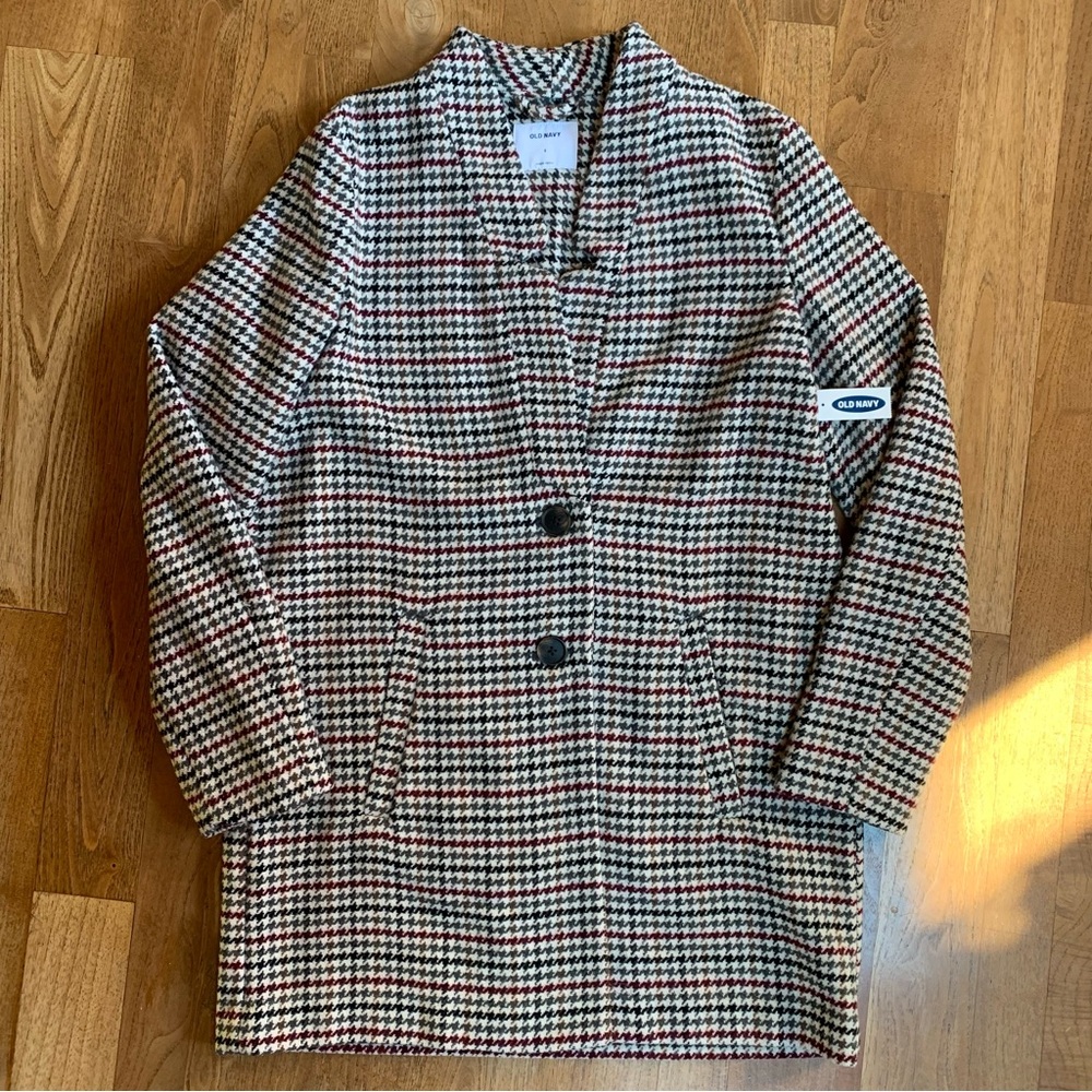 NWT Houndstooth Coat Small Old Navy